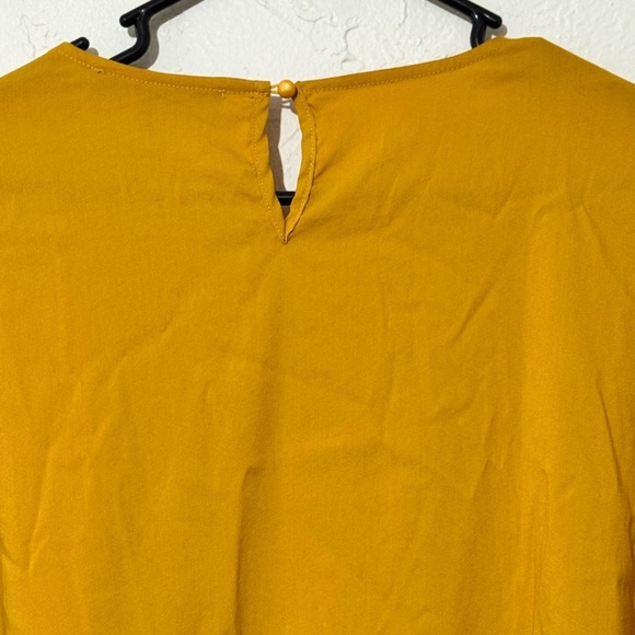 Rowdy Crowd Guadalupe Embroidered Mustard Yellow Aztec Print Blouse Sz XL - Picture 9 of 11